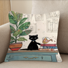 Retro Cushion Covers with the Black Cat