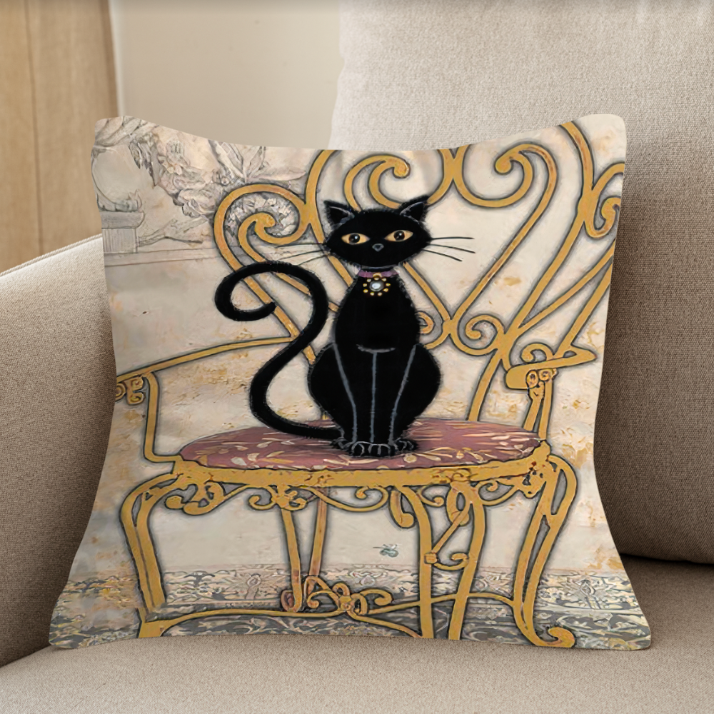 Retro Cushion Covers with the Black Cat – Pets Fan Club