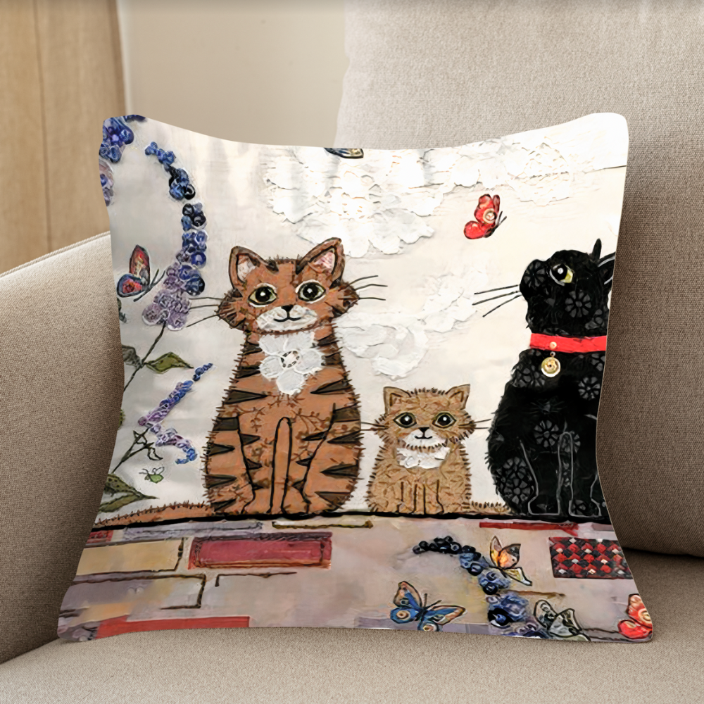 Retro Cushion Covers with the Black Cat