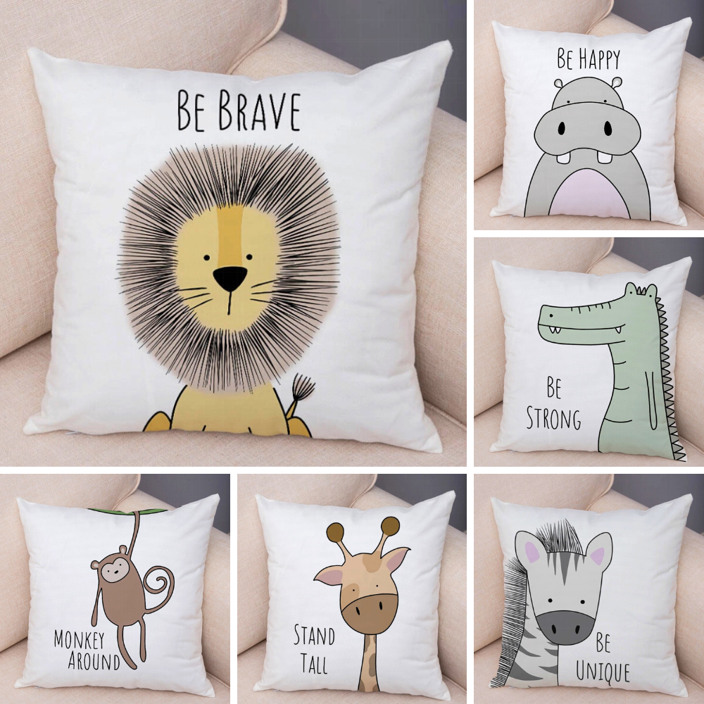 Encouraging Animals Pillow Covers