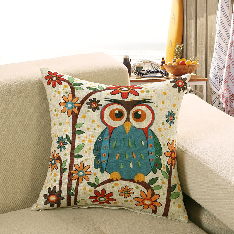 Owl sofa cushion cover