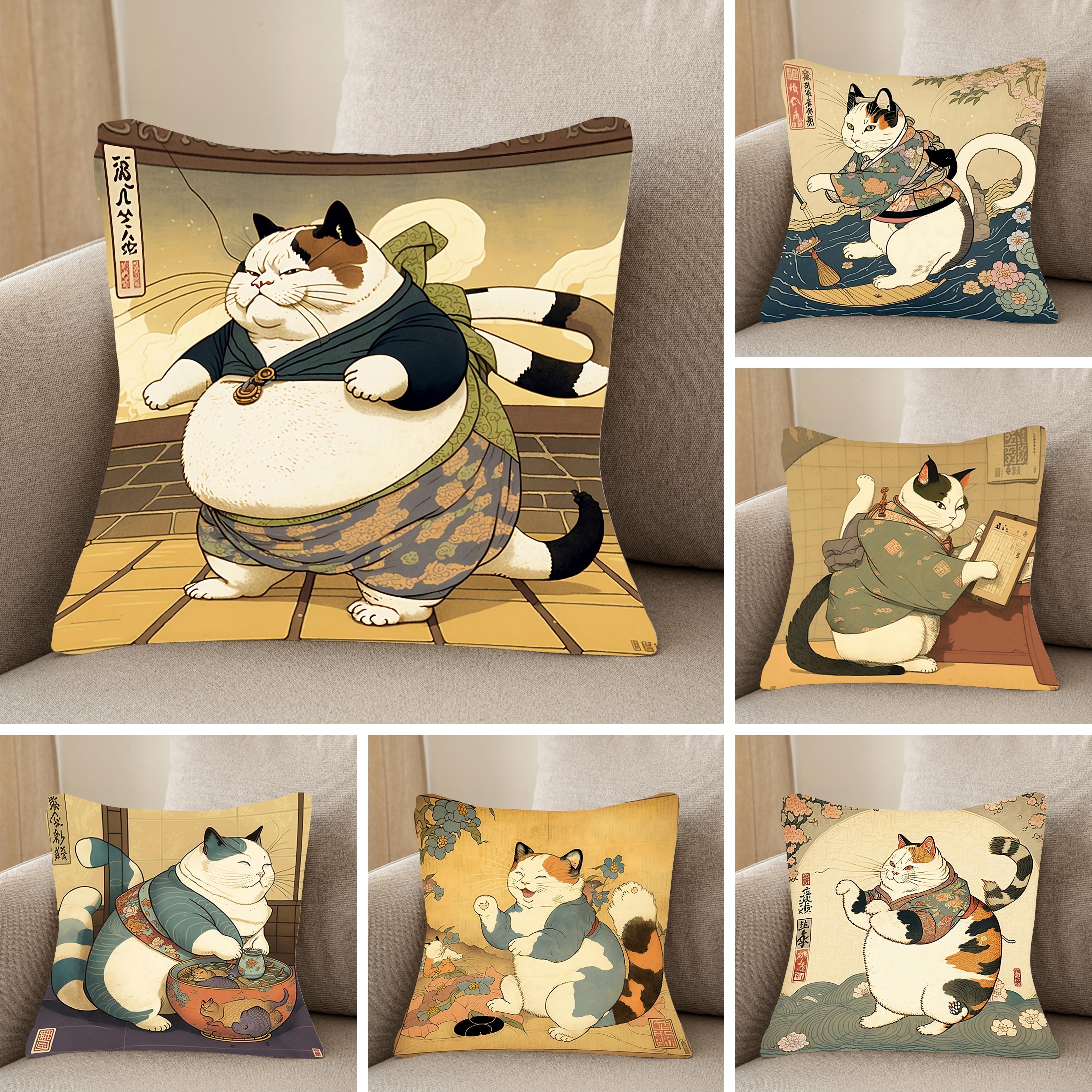 Happy Sumo Fat Cat Cushion Cover