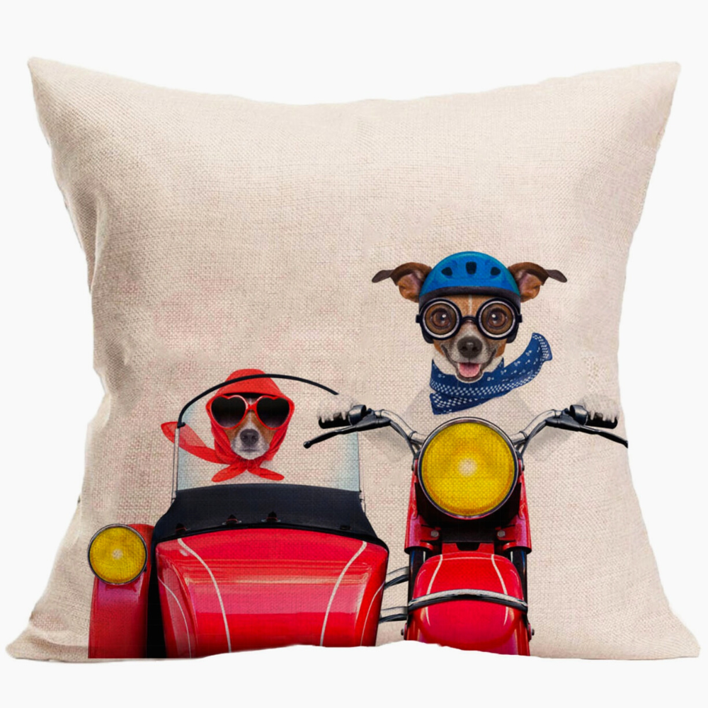 Dope Dog Motorcycling Cushion Cover