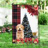 Poodle Flag Sitting In Front Of The Christmas Tree