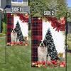 Saint Bernard Flag Sitting In Front Of The Christmas Tree