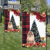 American Curl Cat Flag Sitting In Front Of The Christmas Tree