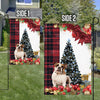 English Bulldog Flag Sitting In Front Of The Christmas Tree