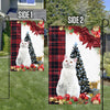 Selkirk Rex Cat Flag Sitting In Front Of The Christmas Tree