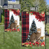 Savannah Cat Flag Sitting In Front Of The Christmas Tree