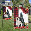 Jack Russel Terrier Flag Sitting In Front Of The Christmas Tree