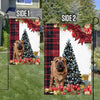 Shar Pei Flag Sitting In Front Of The Christmas Tree