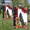 Pomeranian Flag Sitting In Front Of The Christmas Tree