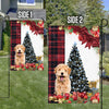 Poodle Flag Sitting In Front Of The Christmas Tree