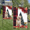 Border Terrier Flag Sitting In Front Of The Christmas Tree