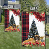 Leonberger Flag Sitting In Front Of The Christmas Tree