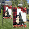 Bernese Mountain Flag Sitting In Front Of The Christmas Tree