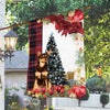 Australian Kelpie Flag Sitting In Front Of The Christmas Tree