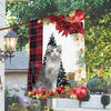 Kinkalow Cat Flag Sitting In Front Of The Christmas Tree