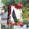 American Bully Flag Sitting In Front Of The Christmas Tree