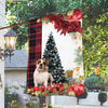 English Bulldog Flag Sitting In Front Of The Christmas Tree