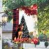 Rottweiler Flag Sitting In Front Of The Christmas Tree