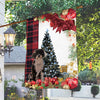 Portuguese Water Flag Sitting In Front Of The Christmas Tree