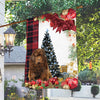 Newfoundland Flag Sitting In Front Of The Christmas Tree