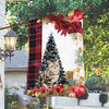 American Wirehair Cat Flag Sitting In Front Of The Christmas Tree