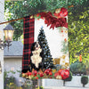 Bernese Mountain Flag Sitting In Front Of The Christmas Tree