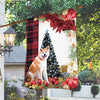 Akita Flag Sitting In Front Of The Christmas Tree