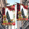 Pomeranian Flag Sitting In Front Of The Christmas Tree