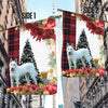 White German Shepherd Flag Sitting In Front Of The Christmas Tree