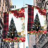 Labrador Retriever Flag Sitting In Front Of The Christmas Tree