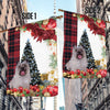 Cairn Terrier Flag Sitting In Front Of The Christmas Tree