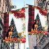 Rottweiler Flag Sitting In Front Of The Christmas Tree