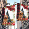 Labradoodle Flag Sitting In Front Of The Christmas Tree