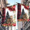 Savannah Cat Flag Sitting In Front Of The Christmas Tree