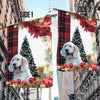 English Setter Flag Sitting In Front Of The Christmas Tree