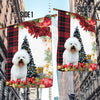 Bichon Frise Flag Sitting In Front Of The Christmas Tree