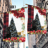 Scottish Terrier Flag Sitting In Front Of The Christmas Tree