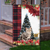 American Wirehair Cat Flag Sitting In Front Of The Christmas Tree