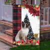 Snowshoe Cat Flag Sitting In Front Of The Christmas Tree