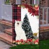 Turkish Angora Cat Flag Sitting In Front Of The Christmas Tree