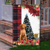 Vizsla Flag Sitting In Front Of The Christmas Tree