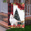 Aphrodite Giant Cat Flag Sitting In Front Of The Christmas Tree