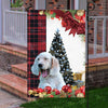 English Setter Flag Sitting In Front Of The Christmas Tree