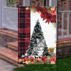 American Shorthair Cat Flag Sitting In Front Of The Christmas Tree