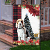 Beagle Flag Sitting In Front Of The Christmas Tree