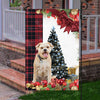 Border Terrier Flag Sitting In Front Of The Christmas Tree