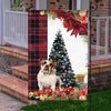 English Bulldog Flag Sitting In Front Of The Christmas Tree